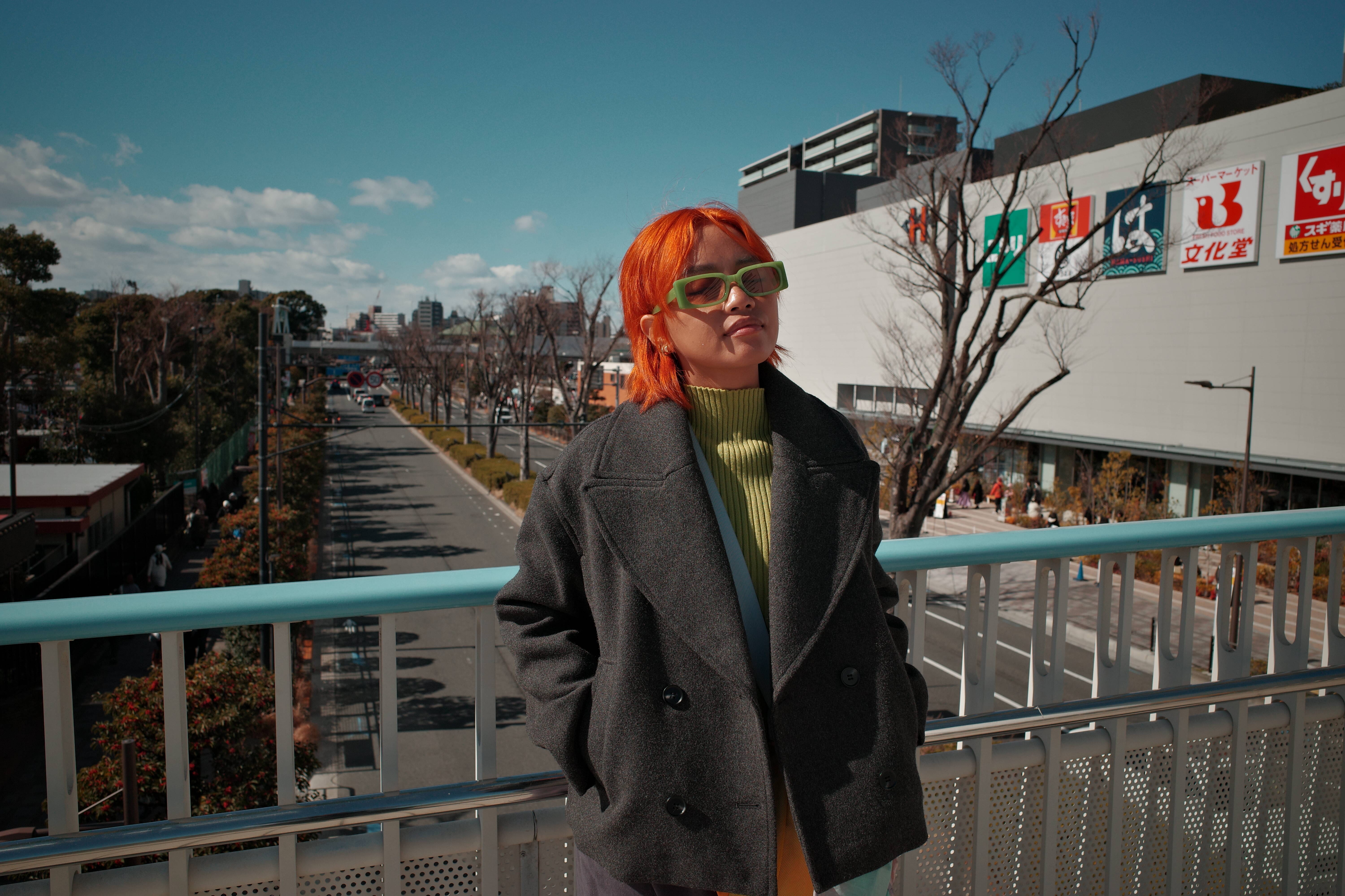 Angelu Zafe on a footbridge